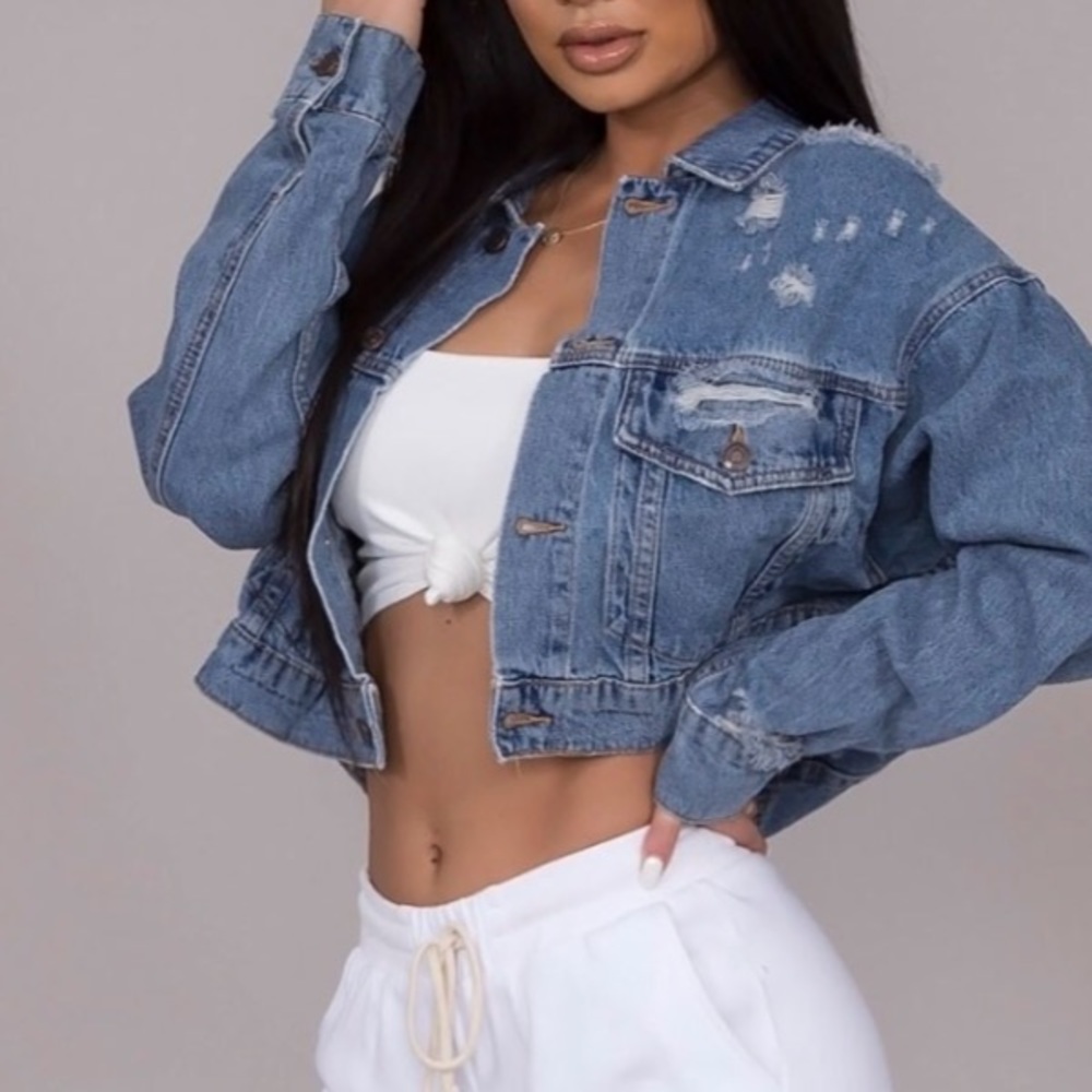 Distressed Denim Jacket - Picture 2 of 5